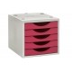 MODULO 5 CAJONES GRIS/FUCSIA